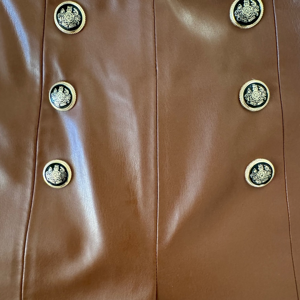 Zara Brown leather Shorts - Picture 8 of 16